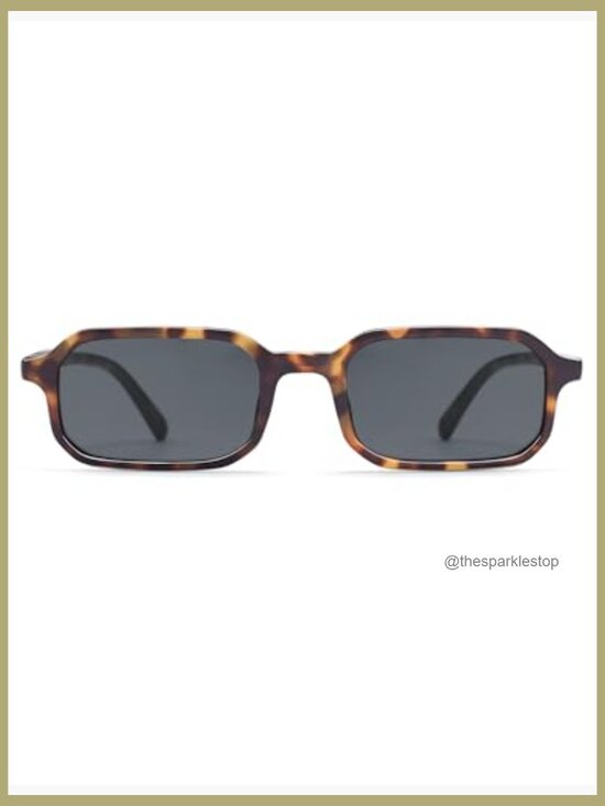 Retro Skinny Rectangle Sunglasses 90s Narrow Thin Frame UV400 main image 7